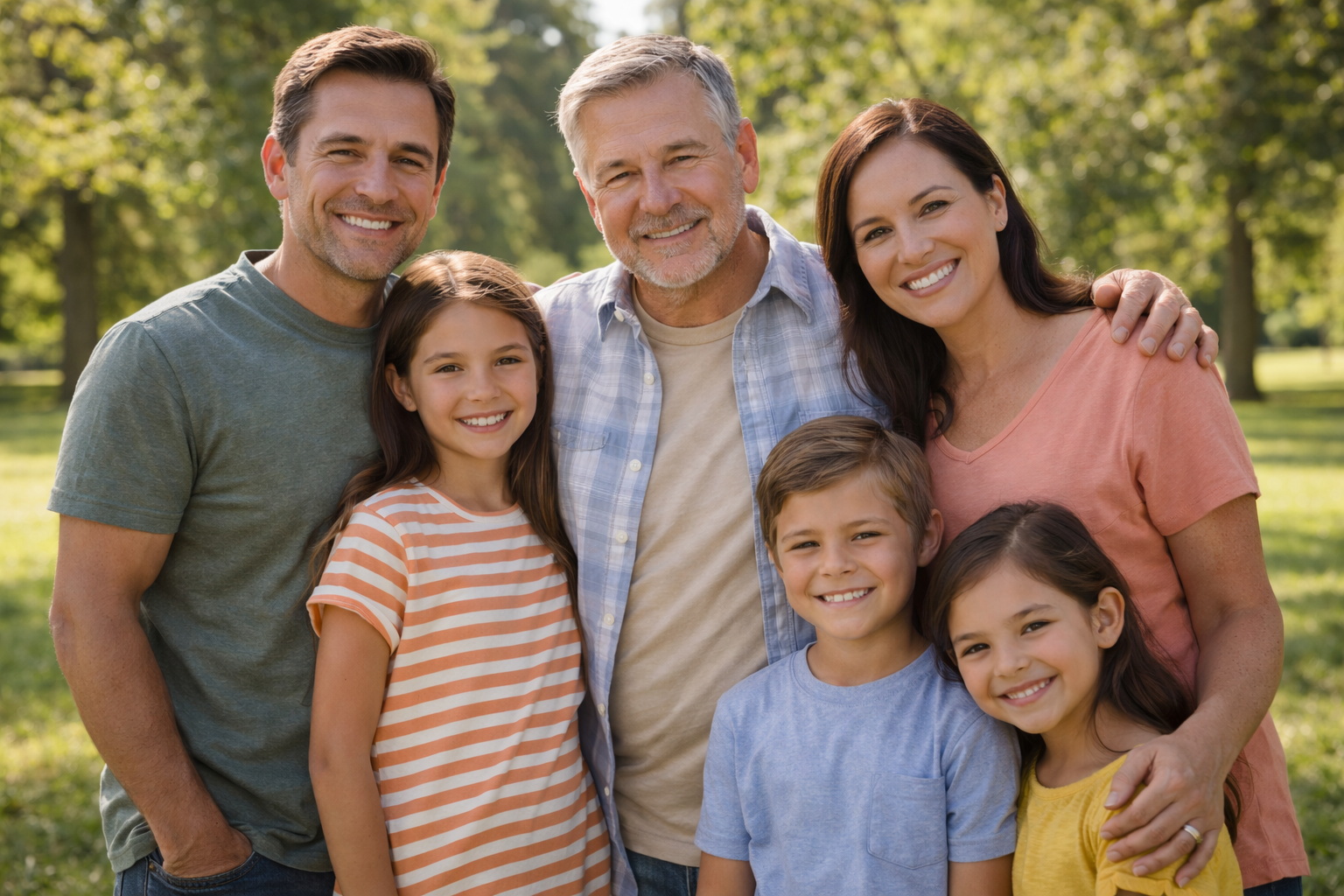 Happy postal worker family protected by USPS life insurance after retirement planning