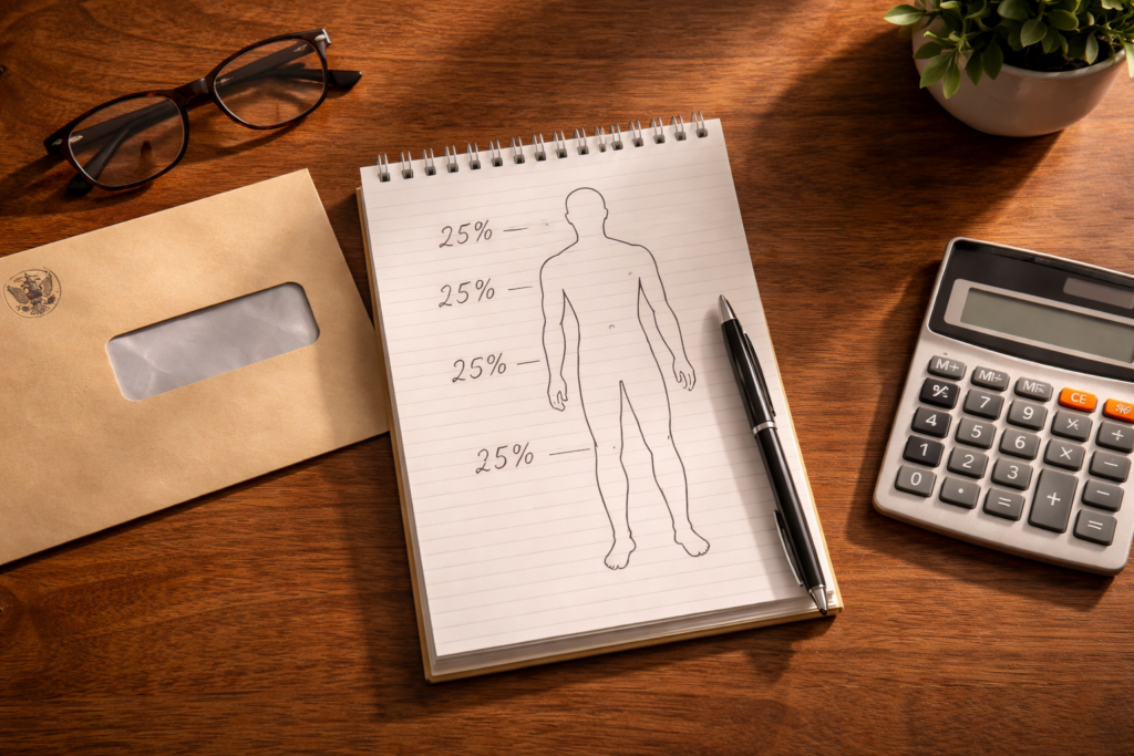 Impairment rating calculation notes and federal documents — OWCP Schedule Awards explained for USPS employees