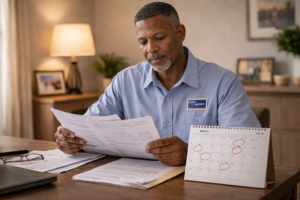 How long does OWCP pay last for USPS employees reviewing federal compensation paperwork